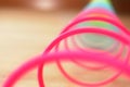 Close-up of pink color slinky toy