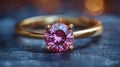 Close Up of a Pink Diamond Ring Royalty Free Stock Photo