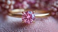 Close Up of a Pink Diamond Ring Royalty Free Stock Photo