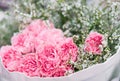 Close up Pink flowers are in bouquet arranged Royalty Free Stock Photo