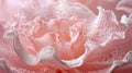 A close up of a pink fungi or flower with white frills on it, AI