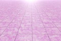 Close-up of pink glazed tile floor/wall