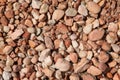 Close-up of a pink gravel background of a mineral mulch