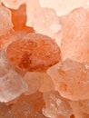 Close-up of pink Himalayan salt crystals. Focus stacking Royalty Free Stock Photo