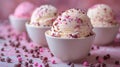 Close-up of Pink Ice Cream with Raspberries and Chocolate Chips Royalty Free Stock Photo