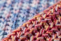 Close up of pink knitted wool texture Royalty Free Stock Photo