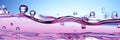 A close up of a pink liquid wave, abstract wallpaper background in pink and purple. Royalty Free Stock Photo