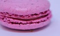 The close up of pink macaron.