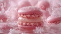 Pink macarons with dewy elegance Royalty Free Stock Photo