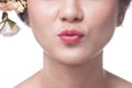 Closeup face Asian women makeup.