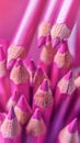 Close-up of pink pencils with selective focus Royalty Free Stock Photo