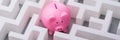 Pink Piggybank In The Centre Of Maze Royalty Free Stock Photo