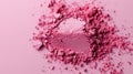 A close up of a pink powdery makeup on top of white background, AI Royalty Free Stock Photo