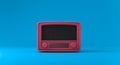 Close up pink vintage radio receiver mock up