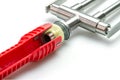 Close-up of Pipe wrench tool for repair sink strainers at a shallow depth of field Royalty Free Stock Photo