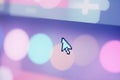 Close-up of a pixel cursor on a heart Ã¢â¬\' digital affection Royalty Free Stock Photo