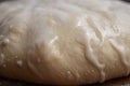close-up of pizza dough, with visible flour and water droplets Royalty Free Stock Photo