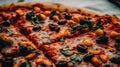 Close Up Pizza Get Ready For Delicious, Freshlymade Pizzas Right Royalty Free Stock Photo