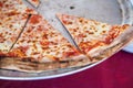 Close up of pizza in street fast food cafe Royalty Free Stock Photo