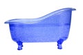 Close-up of plastic bathtub on white background.