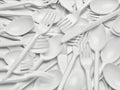 plastic cutlery spoon fork knife utensil recycling disposable Royalty Free Stock Photo
