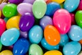 Close - up of plastic multicolored Easter Eggs