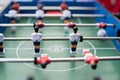 Close up plastic table football game Royalty Free Stock Photo