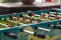 Close up of plastic table football game Royalty Free Stock Photo