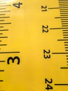 Close up of Plastic Yellow Ruler for Kids Background Texture