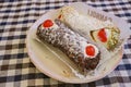 Close up of a plate of Cannoli