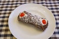 Close up of a plate of Cannoli