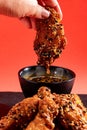 Fried Wings with Buffalo Sweet Sauce Royalty Free Stock Photo