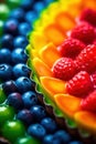 A close up of a plate of fruit on a table. Generative AI image. Royalty Free Stock Photo