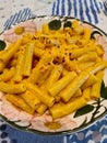 close-up of a plate of homemade macaroni