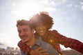 Close up of playful loving couple Royalty Free Stock Photo