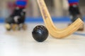 Close up playing roller hockey Royalty Free Stock Photo