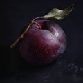 Close up of sweet plum on dark Royalty Free Stock Photo