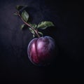 Close up of sweet plum on dark Royalty Free Stock Photo