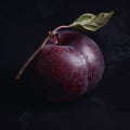 Close up of sweet plum on dark Royalty Free Stock Photo