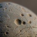Close-up of a pockmarked and cracked surface resembling a moon-like texture. The Royalty Free Stock Photo