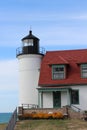 Close Up of Point Betsie Lighthouse Frankfort Michigan Royalty Free Stock Photo