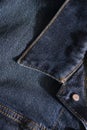 Close up of Pointed Collar on Truckers Denim Jacket