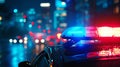 Police Car Lights at Night Royalty Free Stock Photo