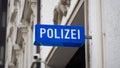 Close up of Polizei sign german police