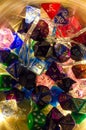 Close up of various rpg dice