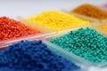 close up of Polymeric dye Plastic pellets Colorant generative AI