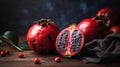 a close up of a pomegranate on a table