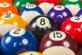 Close Up of Pool Balls in a Triangle Royalty Free Stock Photo