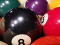 Close up of pool billard balls