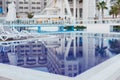 Pool at hotel blurred background Royalty Free Stock Photo